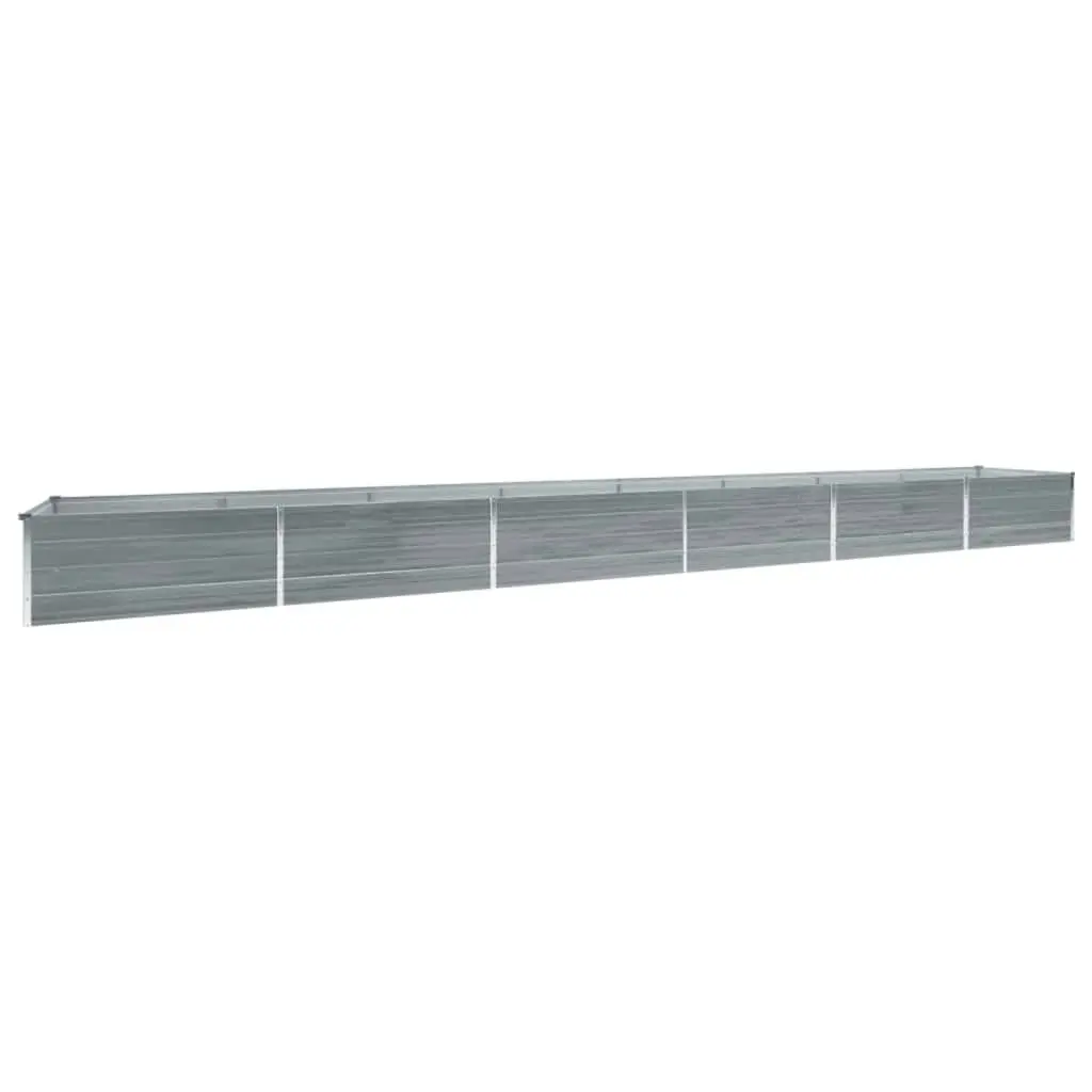 Garden Raised Bed Galvanised Steel 600x80x45 cm Grey 47072