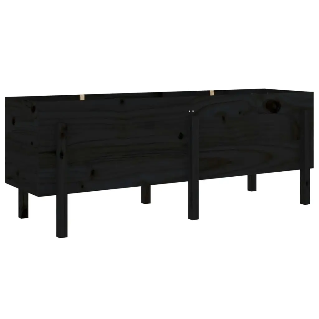 Garden Raised Bed Black 160x50x57 cm Solid Wood Pine 825223