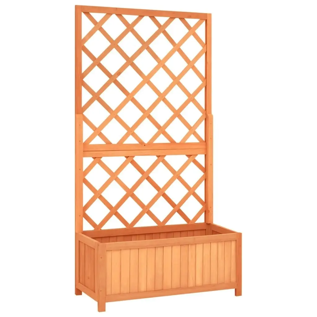 Garden Trellis Planter Brown 70x30x135 cm Solid Firwood 316426