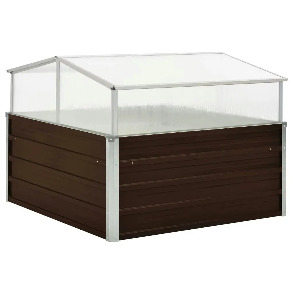 Greenhouse Brown 100x100x85 cm Galvanised Steel 45711