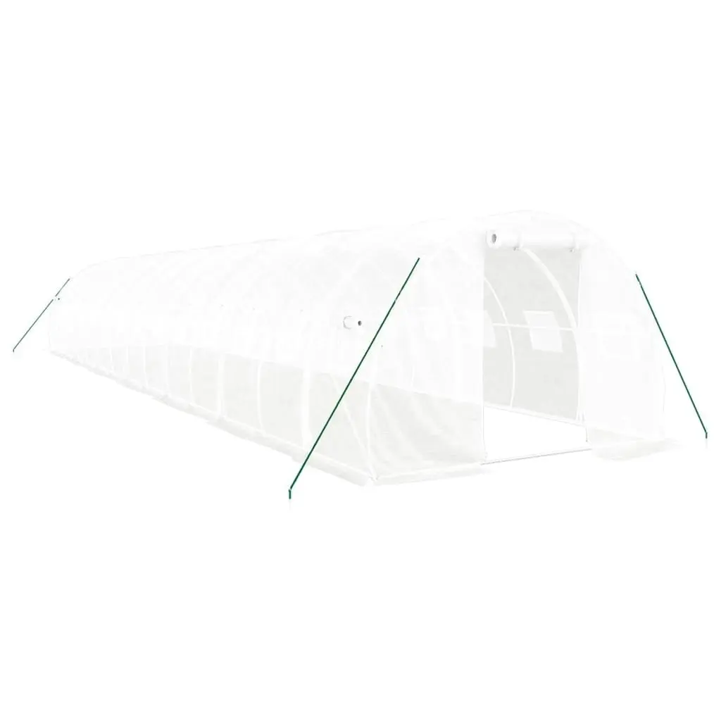 Greenhouse with Steel Frame White 42 mÂ² 14x3x2 m 3188055