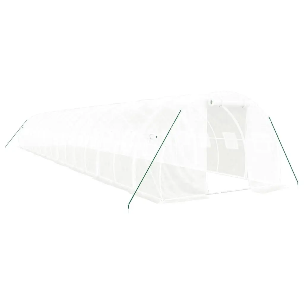 Greenhouse with Steel Frame White 48 mÂ² 16x3x2 m 3188056