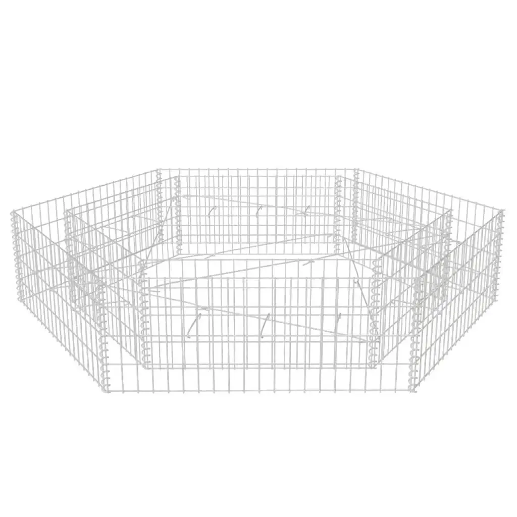 Hexagonal Gabion Raised Bed 200x173x40 cm 142536