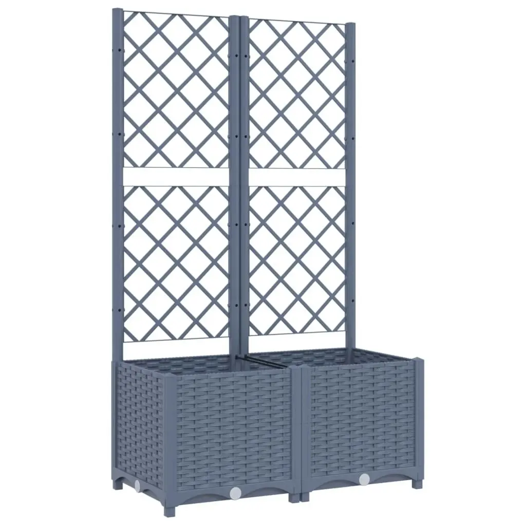 Garden Planter with Trellis Dark Grey 80x40x136 cm PP 318251