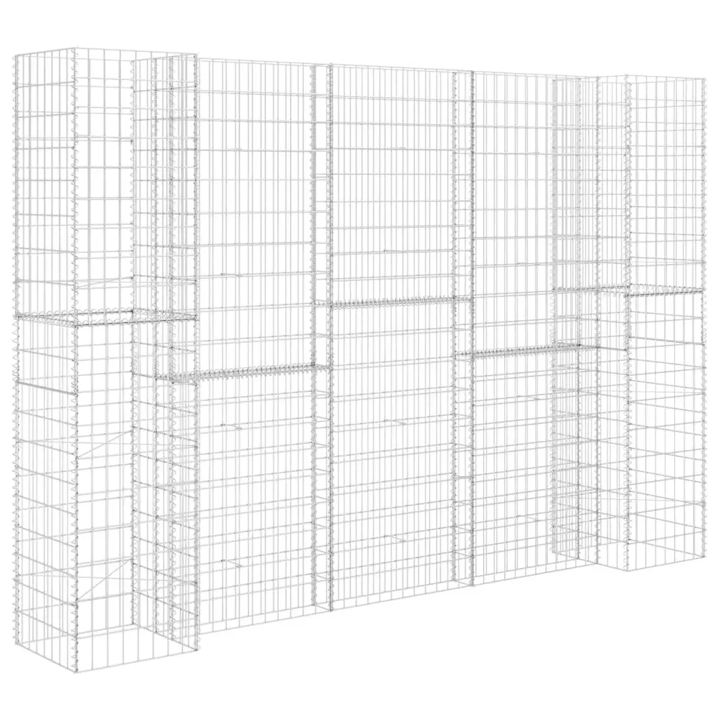 H-Shaped Gabion Planter Steel Wire 260x40x200 cm 145665