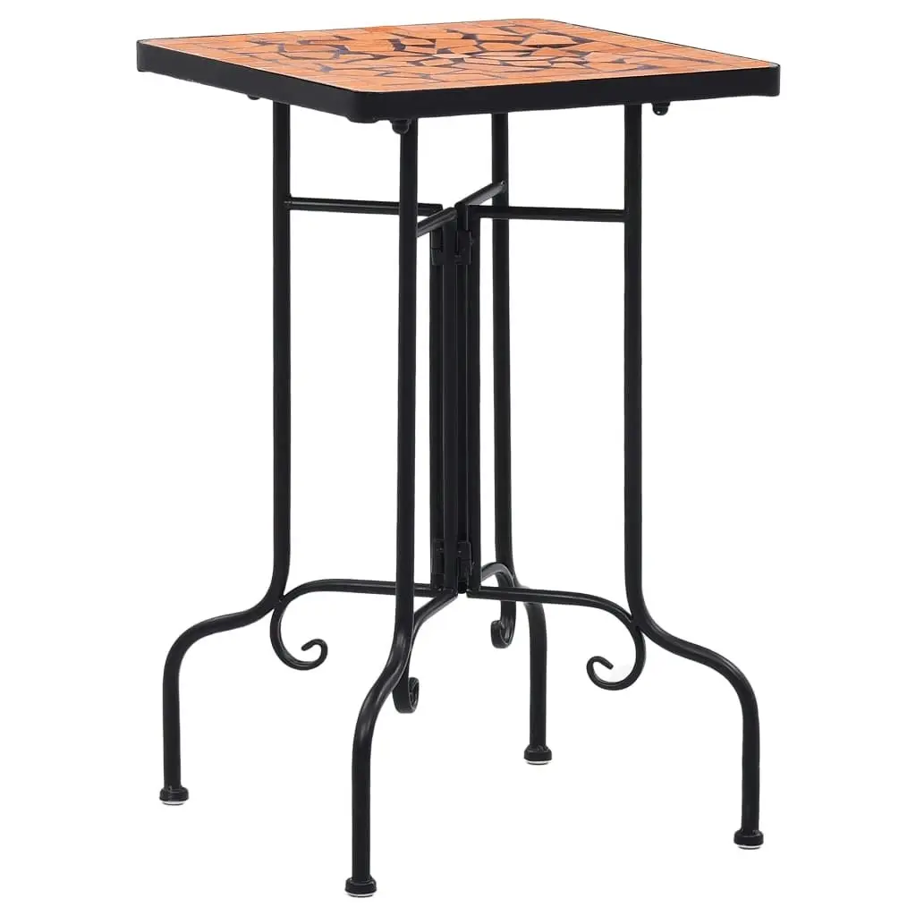 Mosaic Side Table Terracotta Ceramic 46709