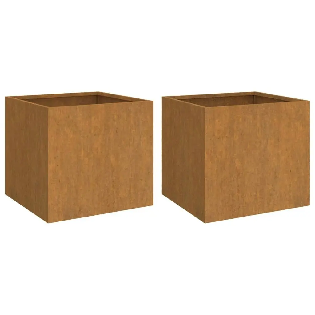 Planters 2 pcs 42x40x39 cm Corten Steel 821550