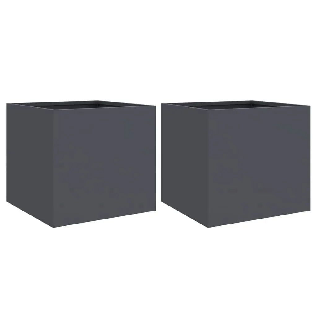 Planters 2 pcs Anthracite 32x30x29 cm Cold-rolled Steel 841540