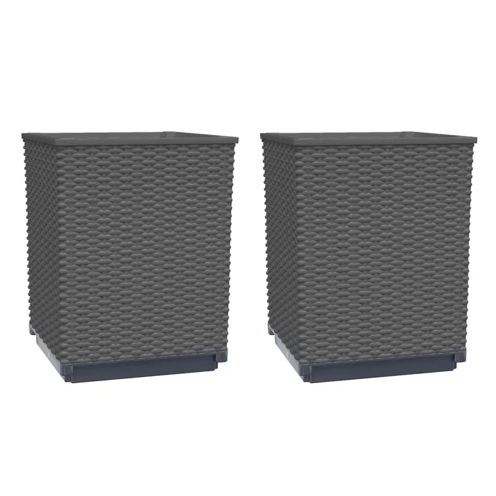 Planters 2 pcs Black 30x30x37 cm Polypropylene 364182