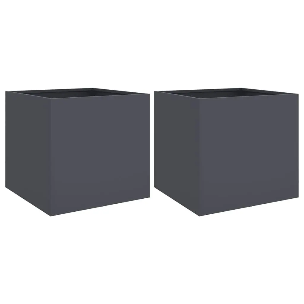 Planters 2 pcs Anthracite 42x40x39 cm Cold-rolled Steel 841552