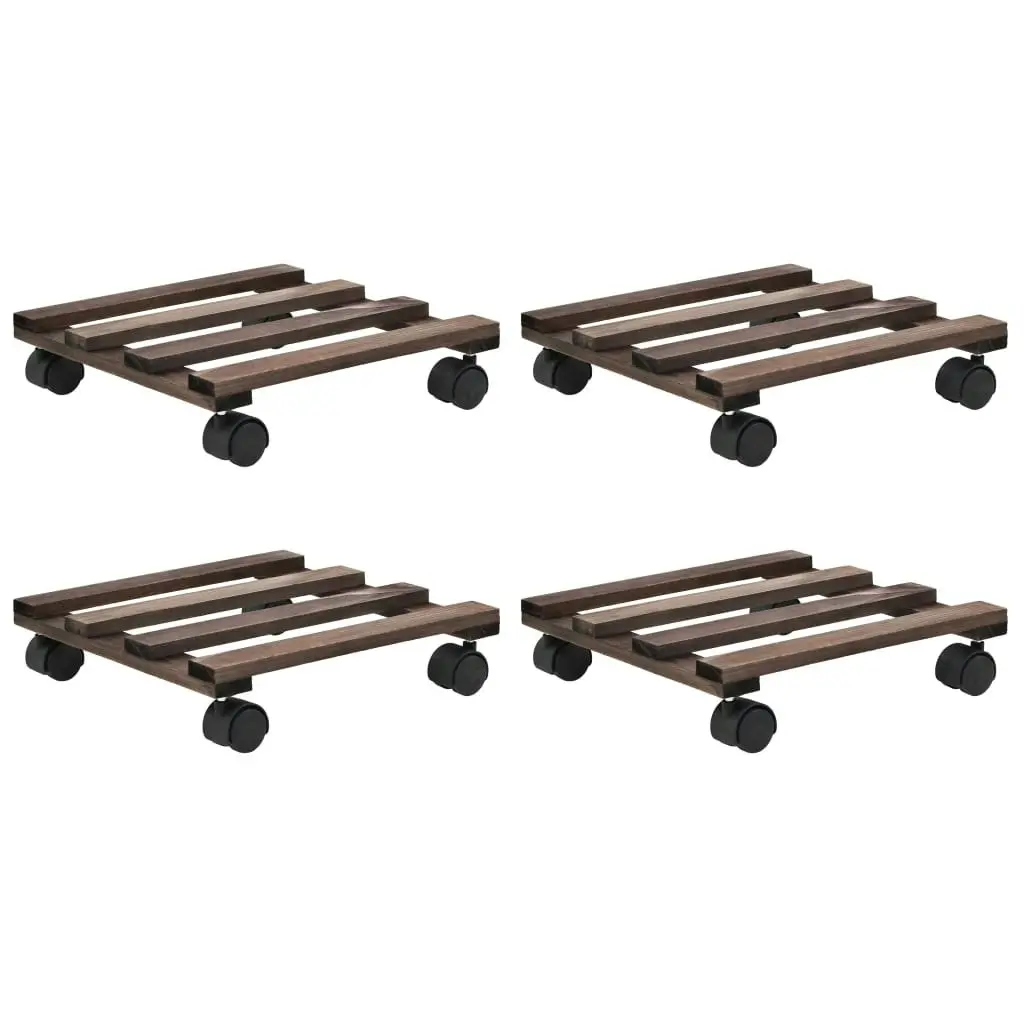 Plant Rollers 4 pcs Cedar Wood 25x25 cm 246442