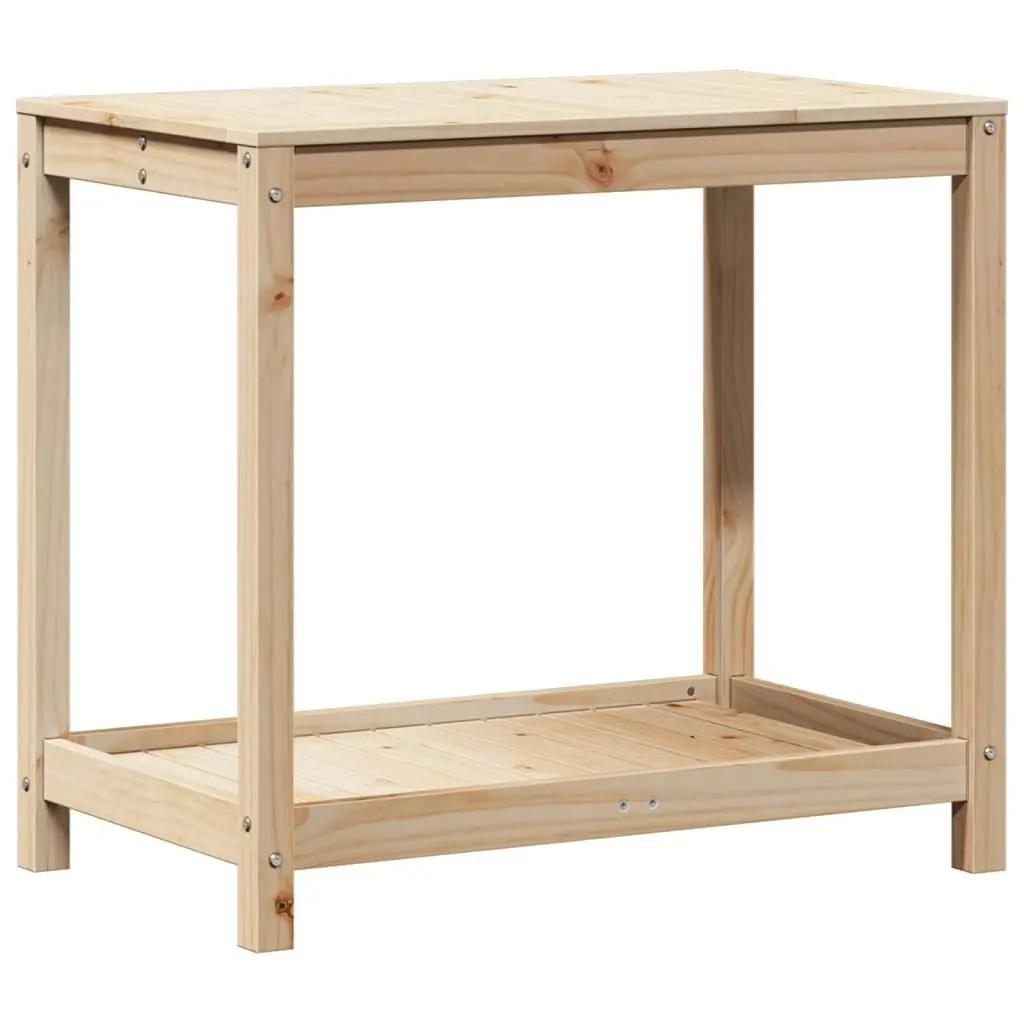 Potting Table with Shelf 82.5x50x75 cm Solid Wood Pine 832397