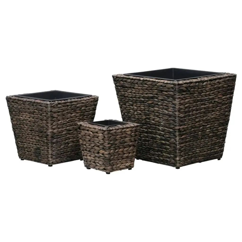 Raised Beds 3 pcs Water Hyacinth Brown 45572