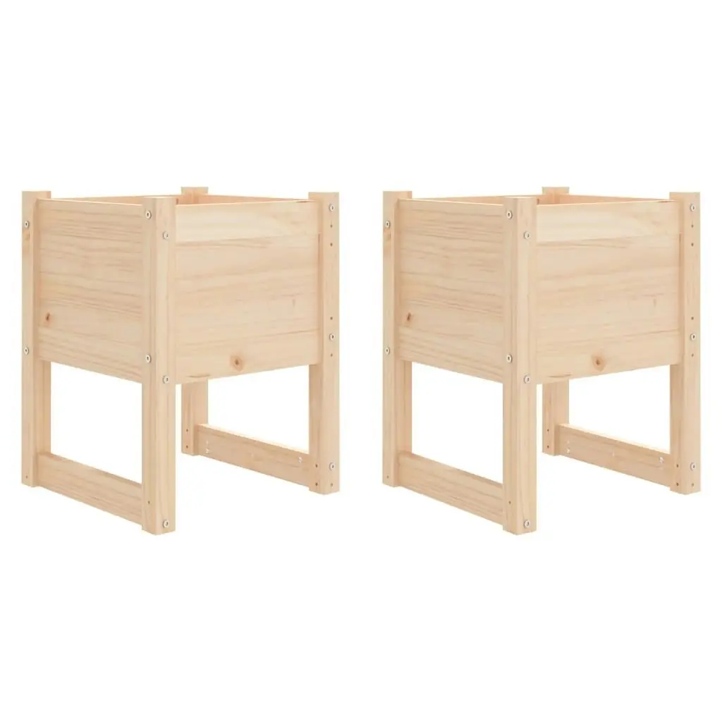 Planters 2 pcs 40x40x52.5 cm Solid Wood Pine 822108