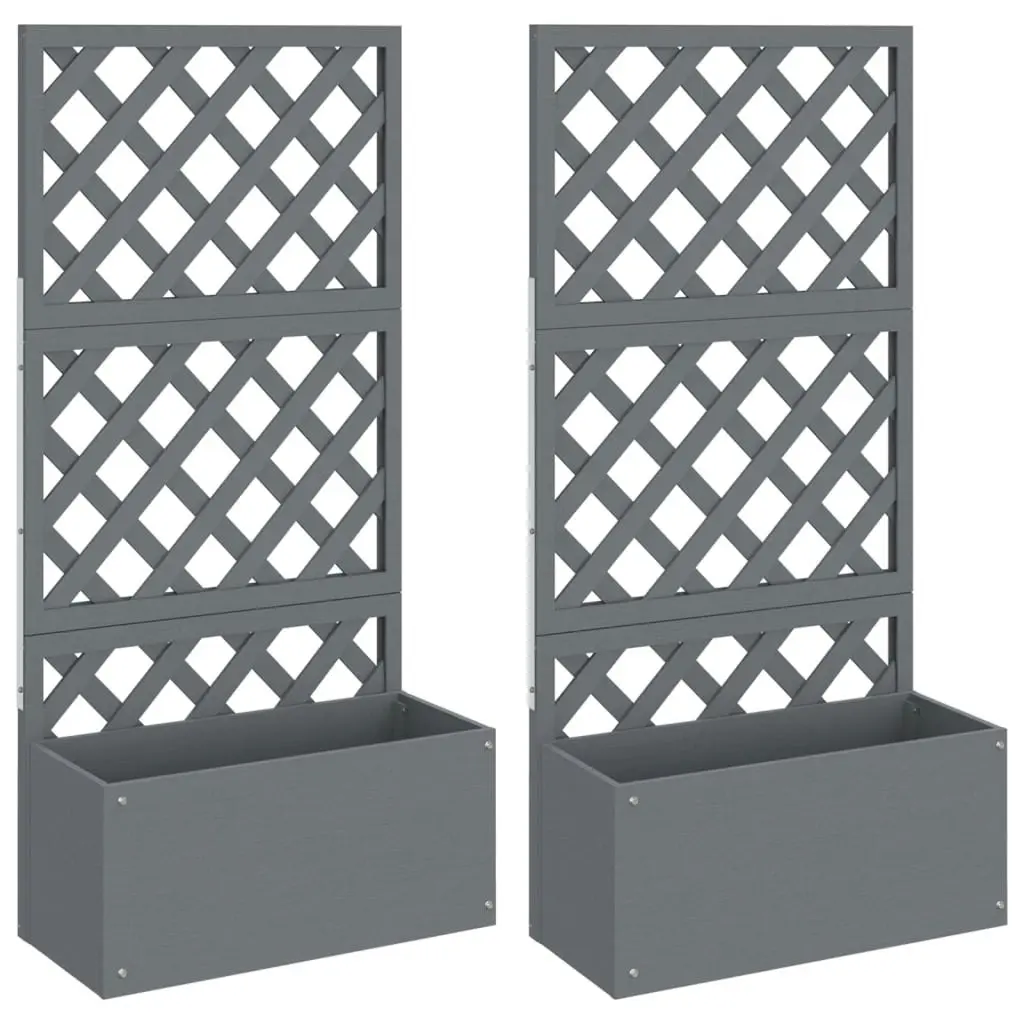 Trellis Planters 2 pcs Grey 65x33x135 cm WPC 3154899