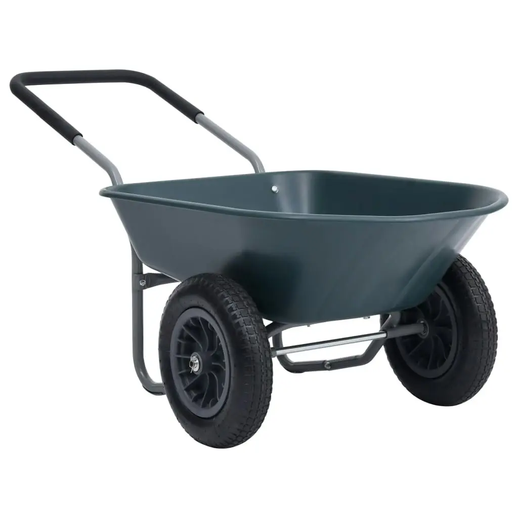 Wheelbarrow Green and Grey 140x63x65 cm 78 L 100 kg 148601