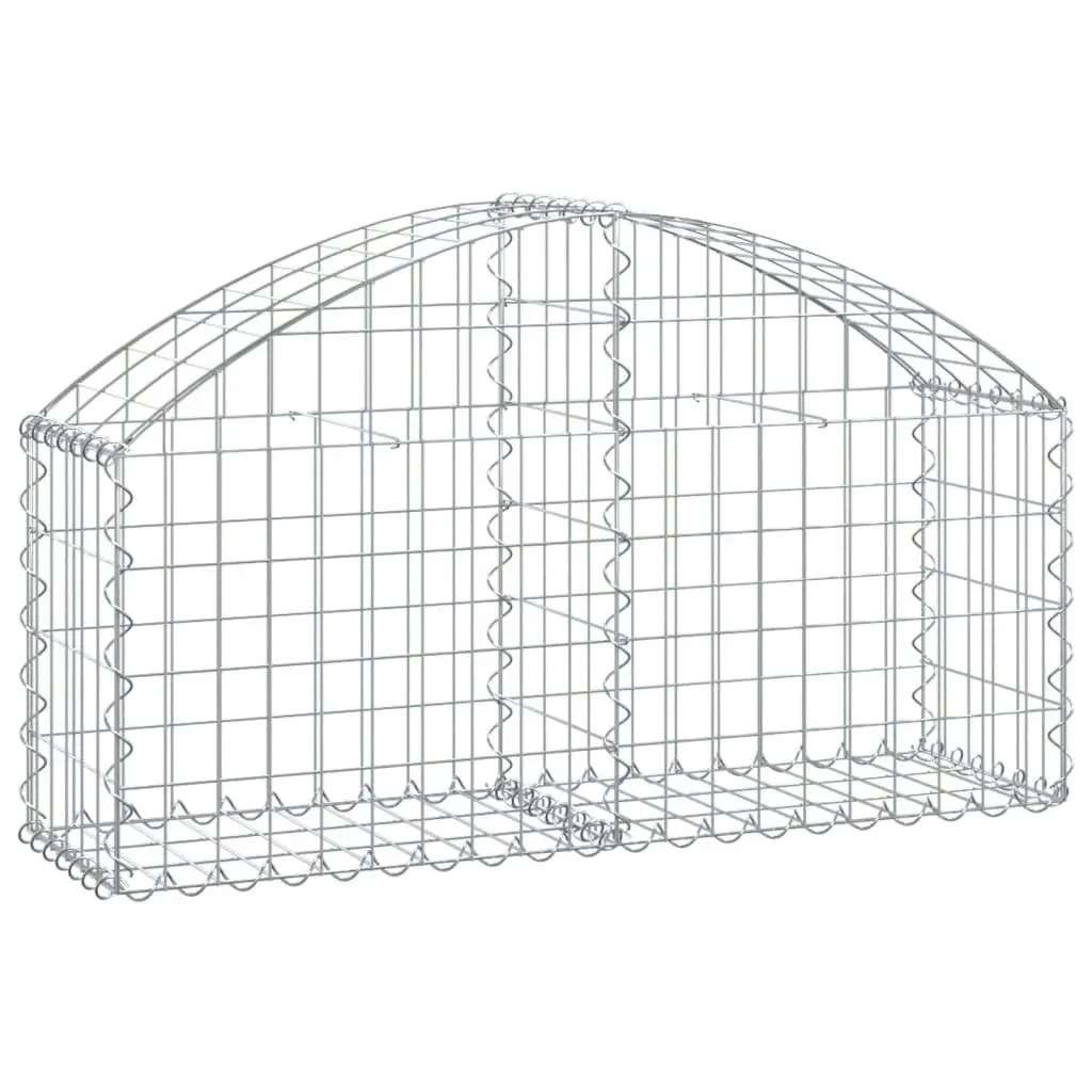 Arched Gabion Basket 100x30x40/60 cm Galvanised Iron 153422