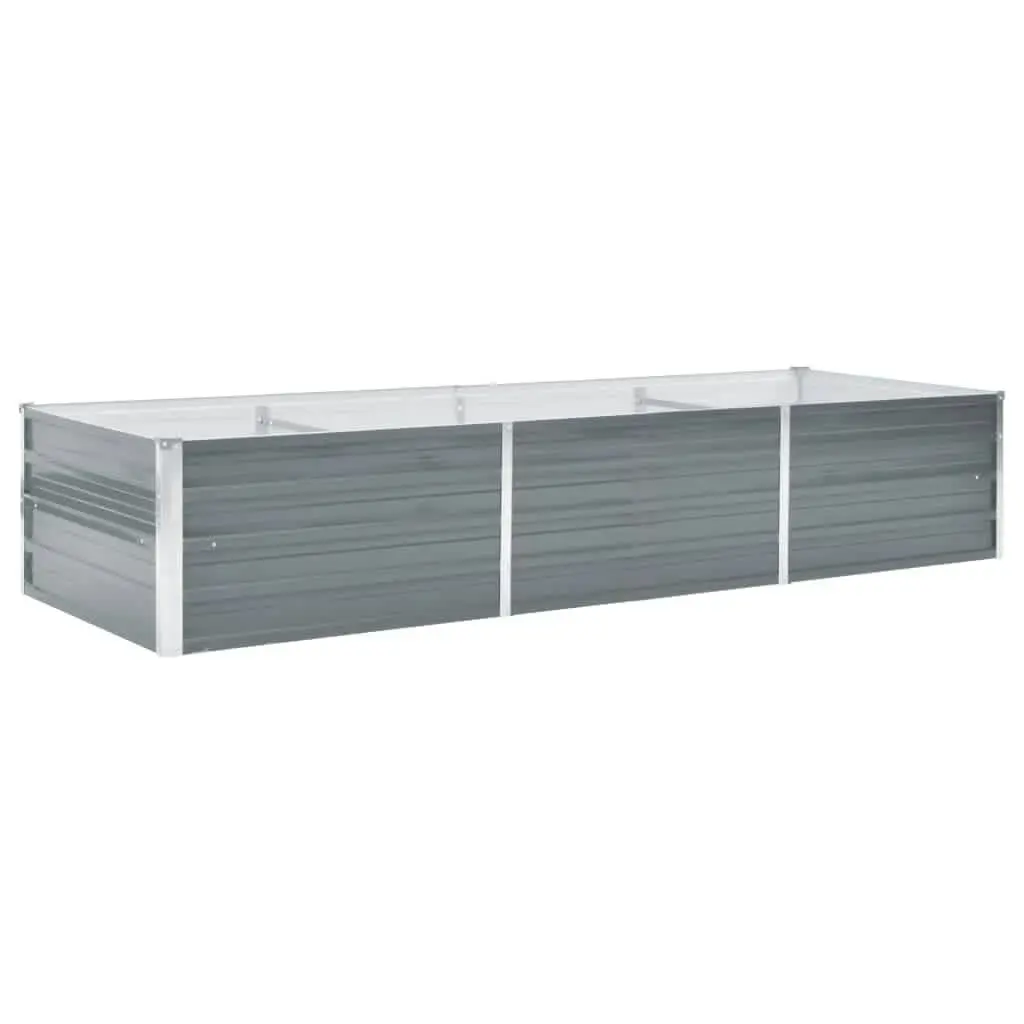 Garden Raised Bed Galvanised Steel 240x80x45 cm Grey 44842