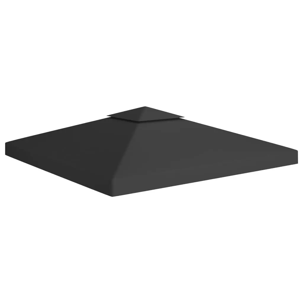 2-Tier Gazebo Top Cover 310 g/mÂ² 3x3 m Black 312072