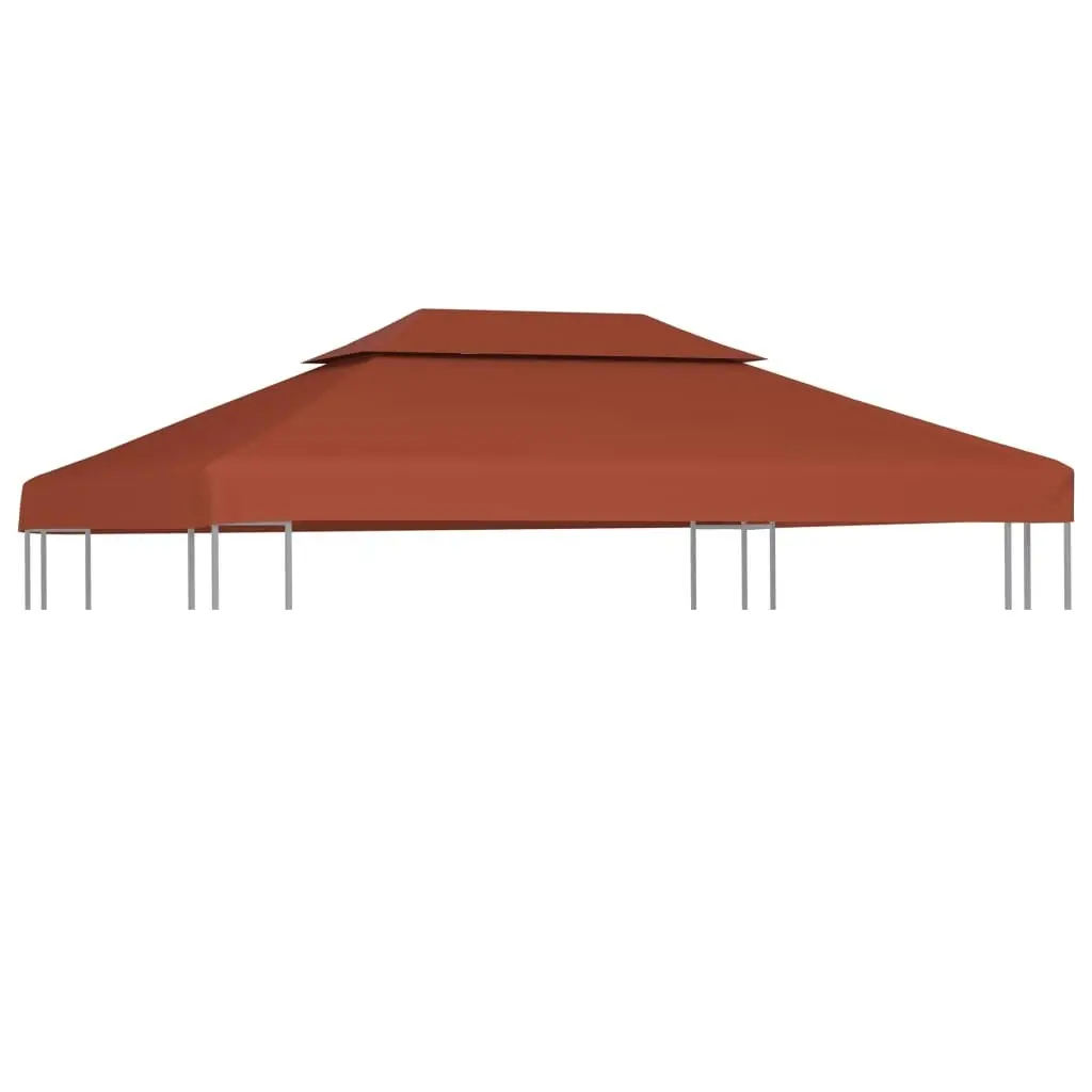 2-Tier Gazebo Top Cover 310 g/mÂ² 4x3 m Terracotta 46618