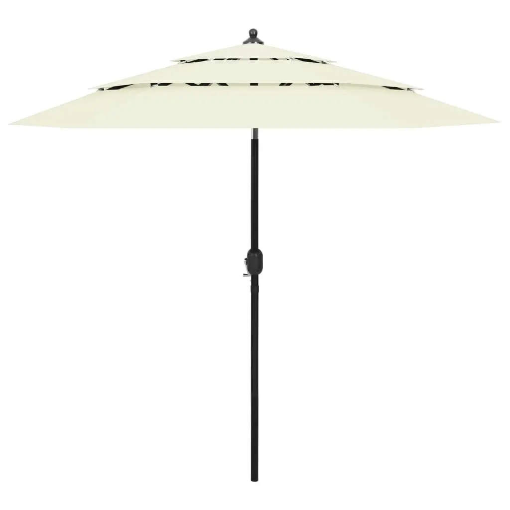 3-Tier Parasol with Aluminium Pole Sand 2.5 m 313860