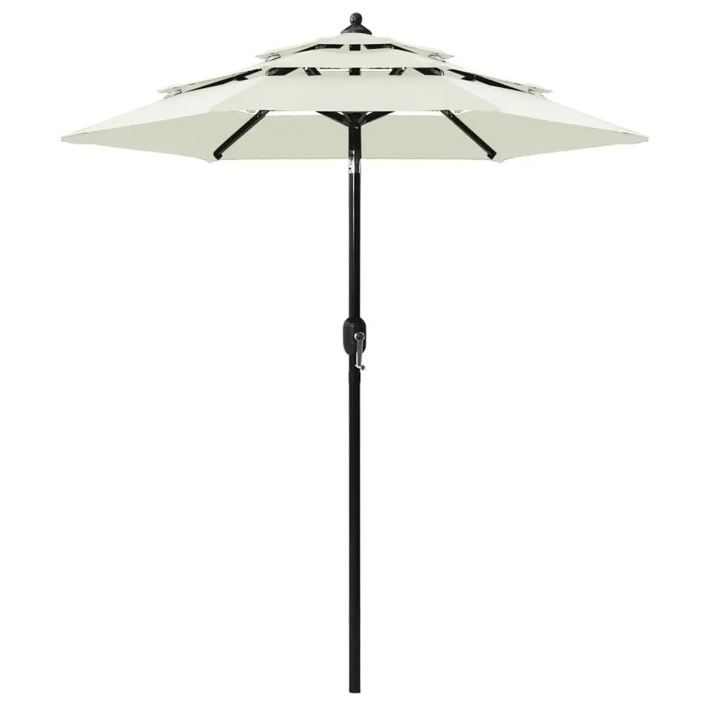 3-Tier Parasol with Aluminium Pole Sand 2 m 313852