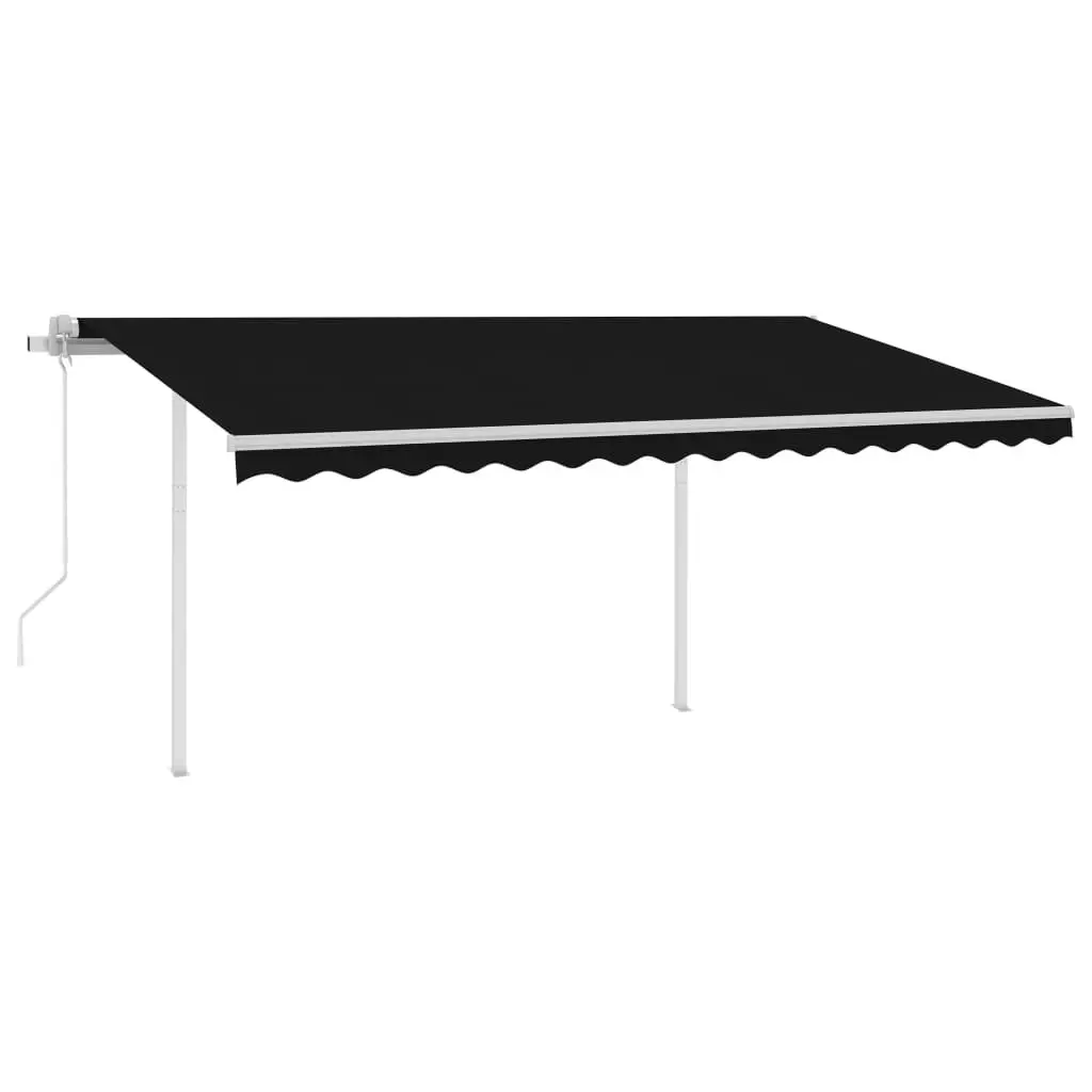 Automatic Retractable Awning with Posts 4.5x3 m Anthracite 3095815