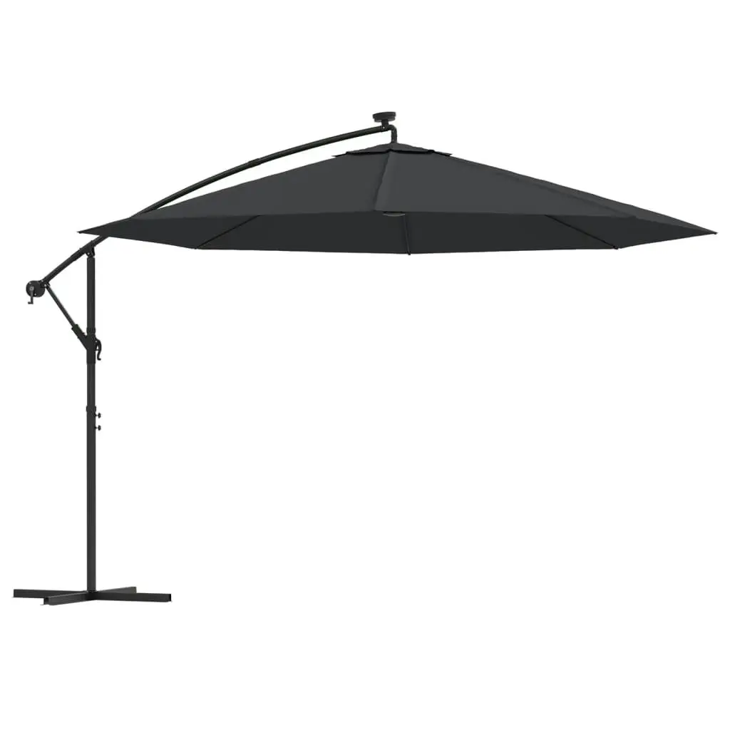 Cantilever Umbrella with LED Lights Black 350 cm 313784