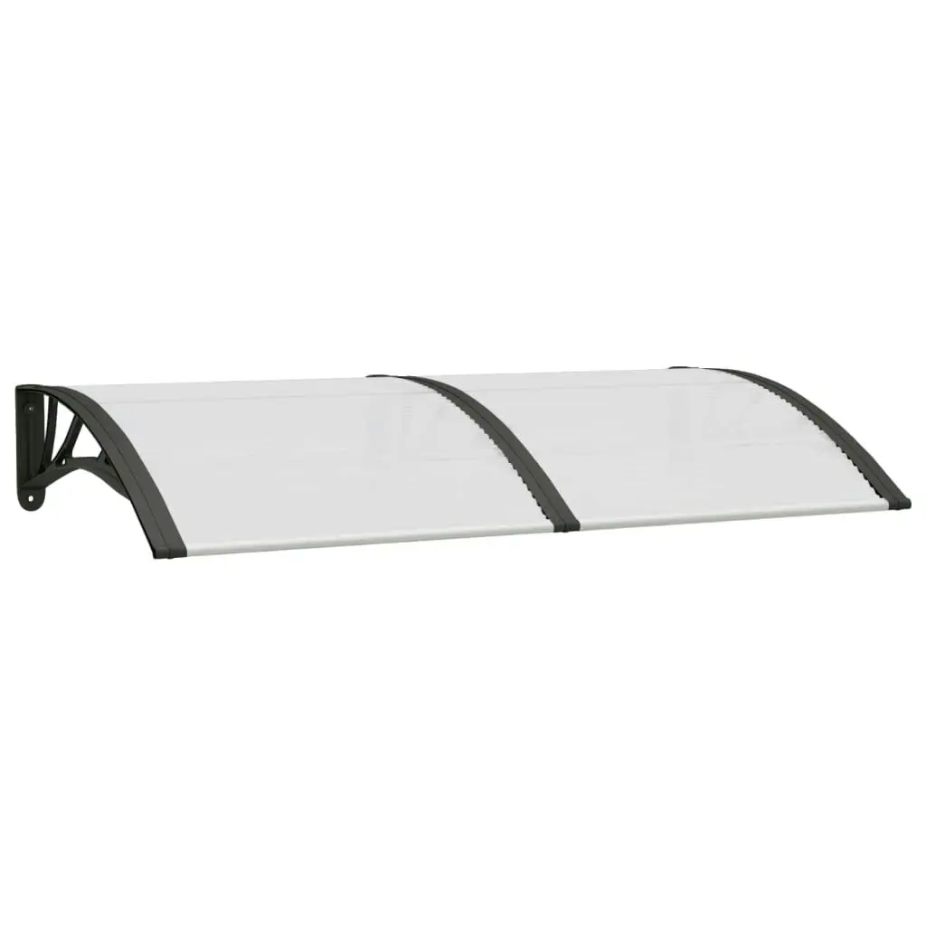 Door Canopy Black and Transparent 150x80 cm Polycarbonate 153576