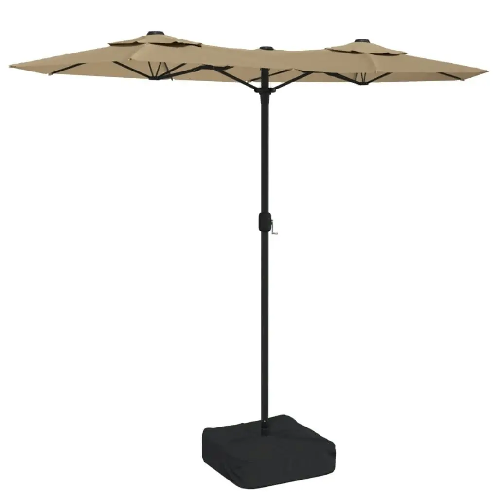 Double-Head Parasol Taupe 316x240 cm 362964