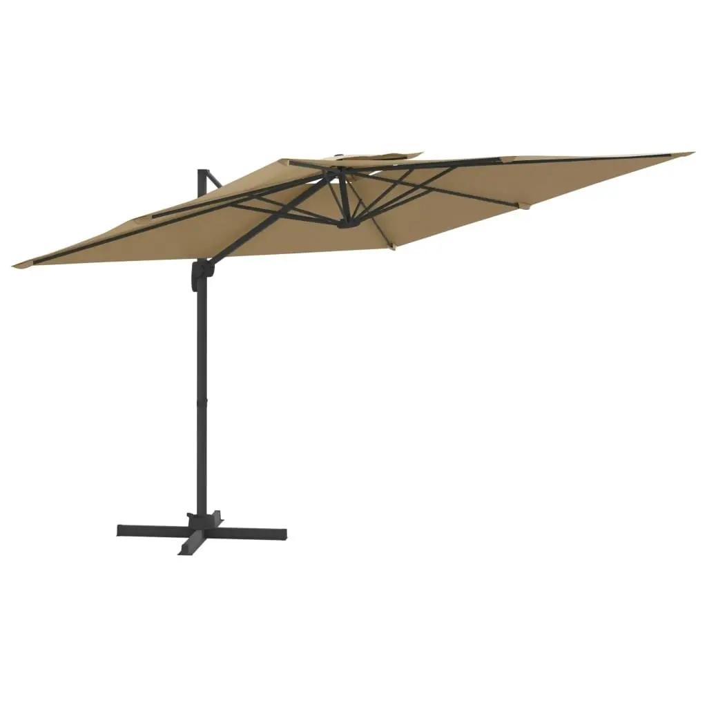 Double Top Cantilever Umbrella Taupe 400x300 cm 319950