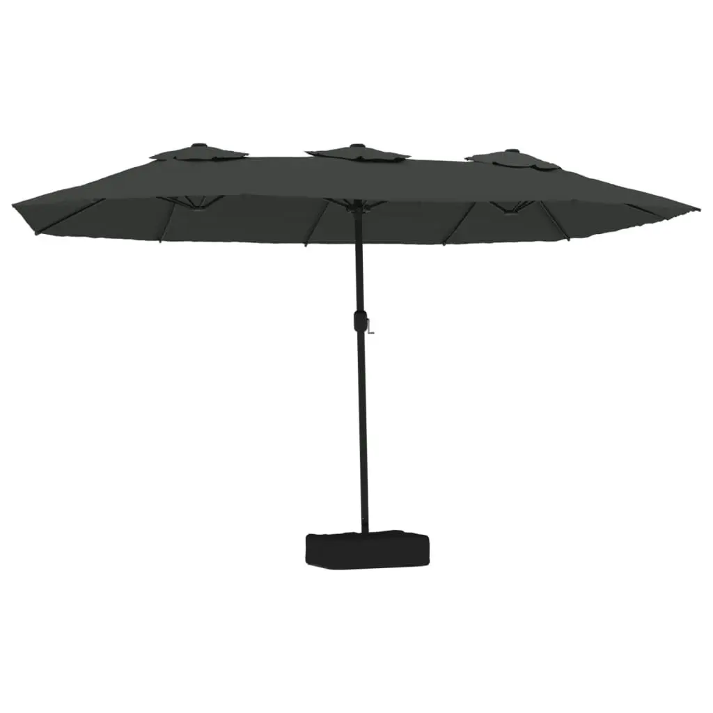 Double-Head Parasol with LEDs Anthracite 449x245 cm 362955