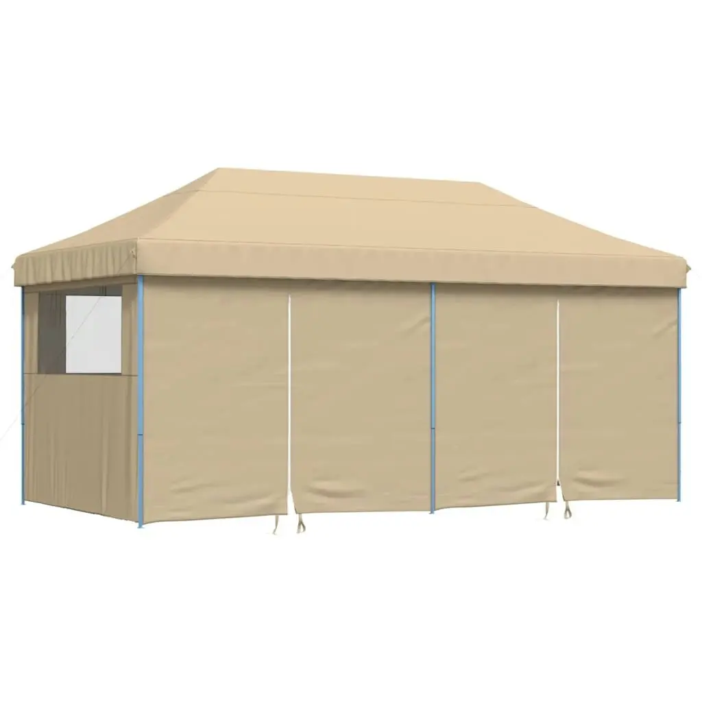 Foldable Party Tent Pop-Up with 4 Sidewalls Beige 4004951