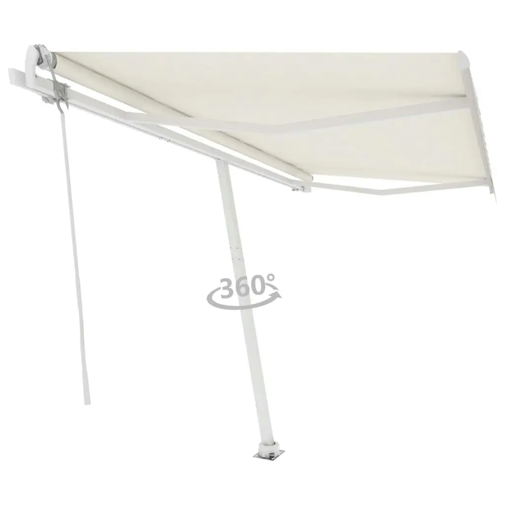 Freestanding Automatic Awning 400x300 cm Cream 3095812