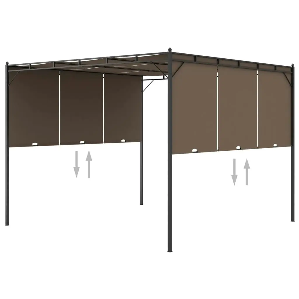 Garden Gazebo with Side Curtain 3x3x2.25 m Taupe 312263