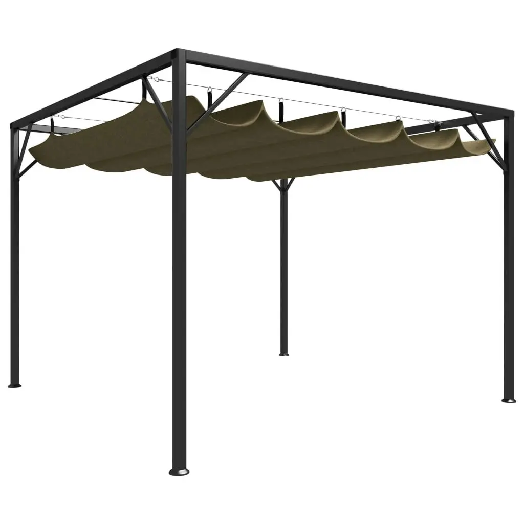 Garden Gazebo with Retractable Roof 3x3 m Taupe 180 g/m?? 312220