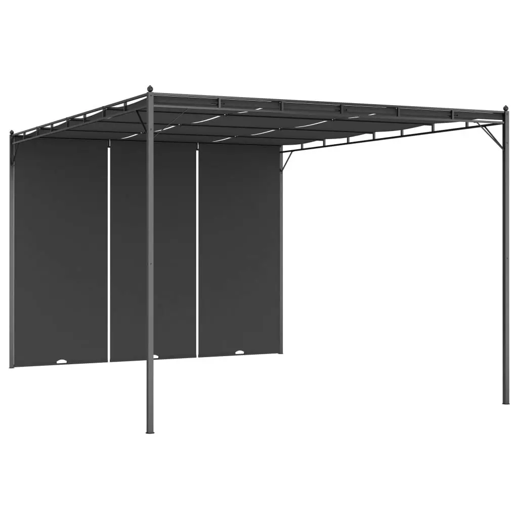 Garden Gazebo with Side Curtain 4x3x2.25 m Anthracite 47996