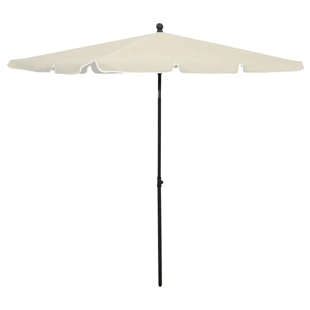 Garden Parasol with Pole 210x140 cm Sand 315543