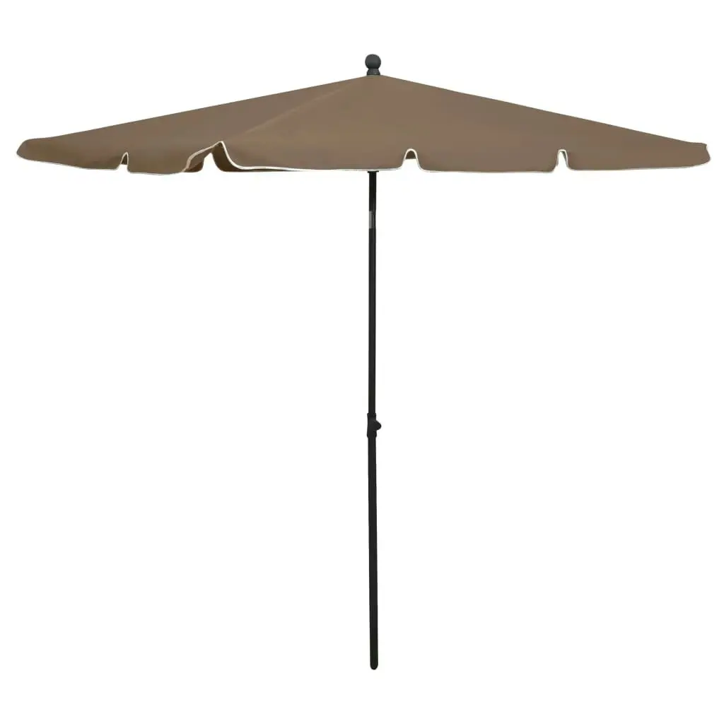 Garden Parasol with Pole 210x140 cm Taupe 315546