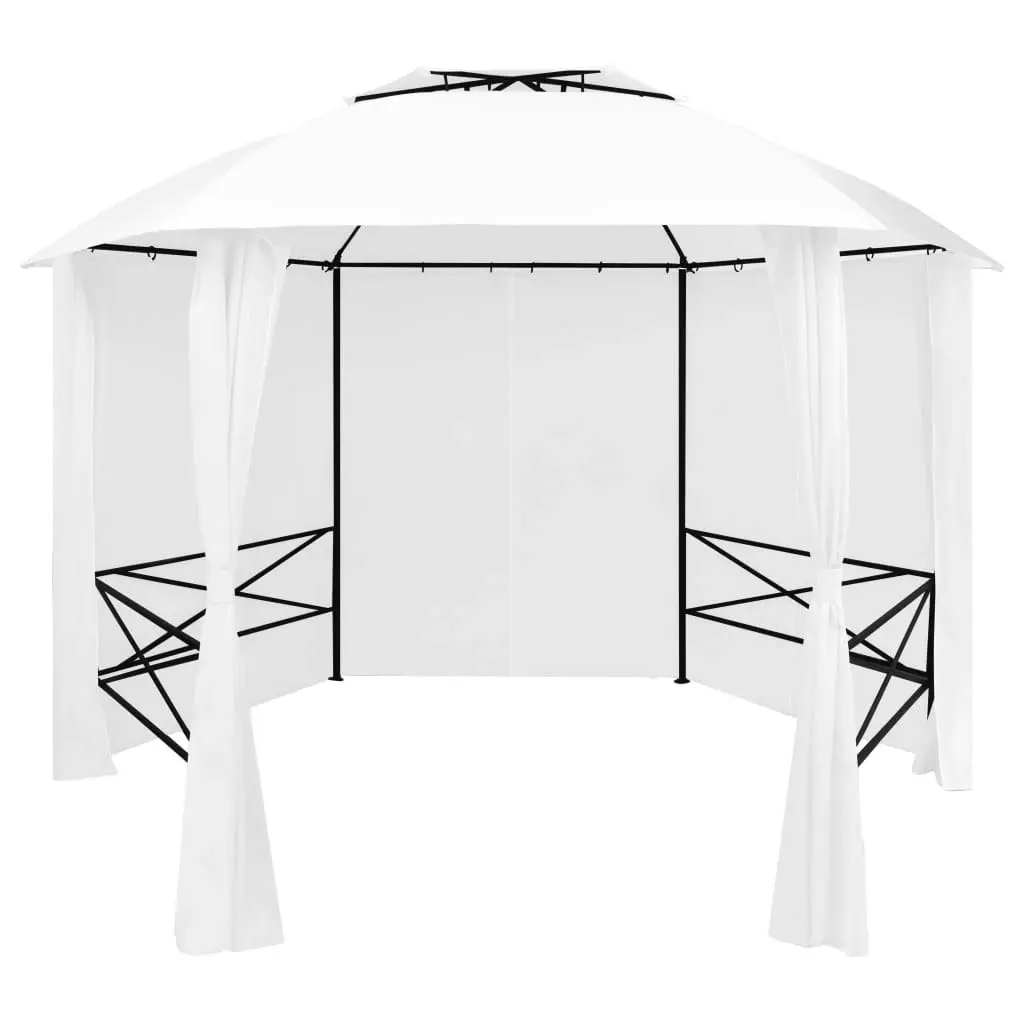 Garden Marquee with Curtains 360x312x265 cm White 180 g/mÂ² 312234