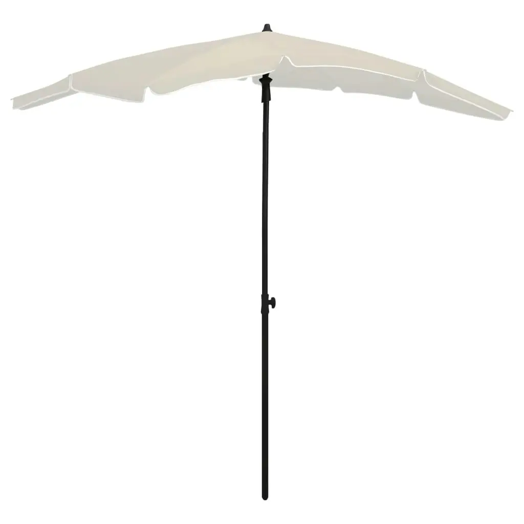 Garden Parasol with Pole 200x130 cm Sand 315551