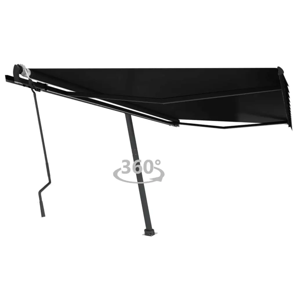 Freestanding Manual Retractable Awning 400x300 cm Anthracite 3069739