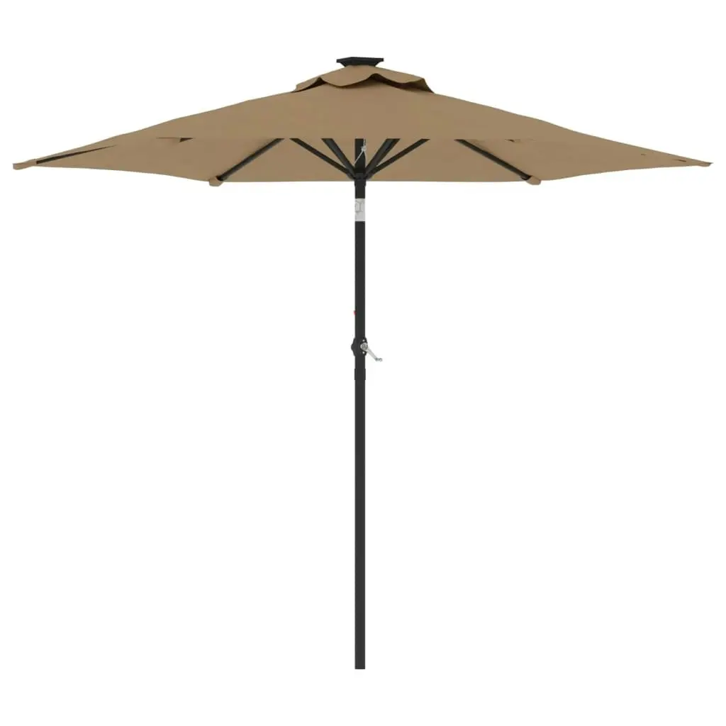 Garden Parasol with Steel Pole Taupe 225x225x212 cm 4005061