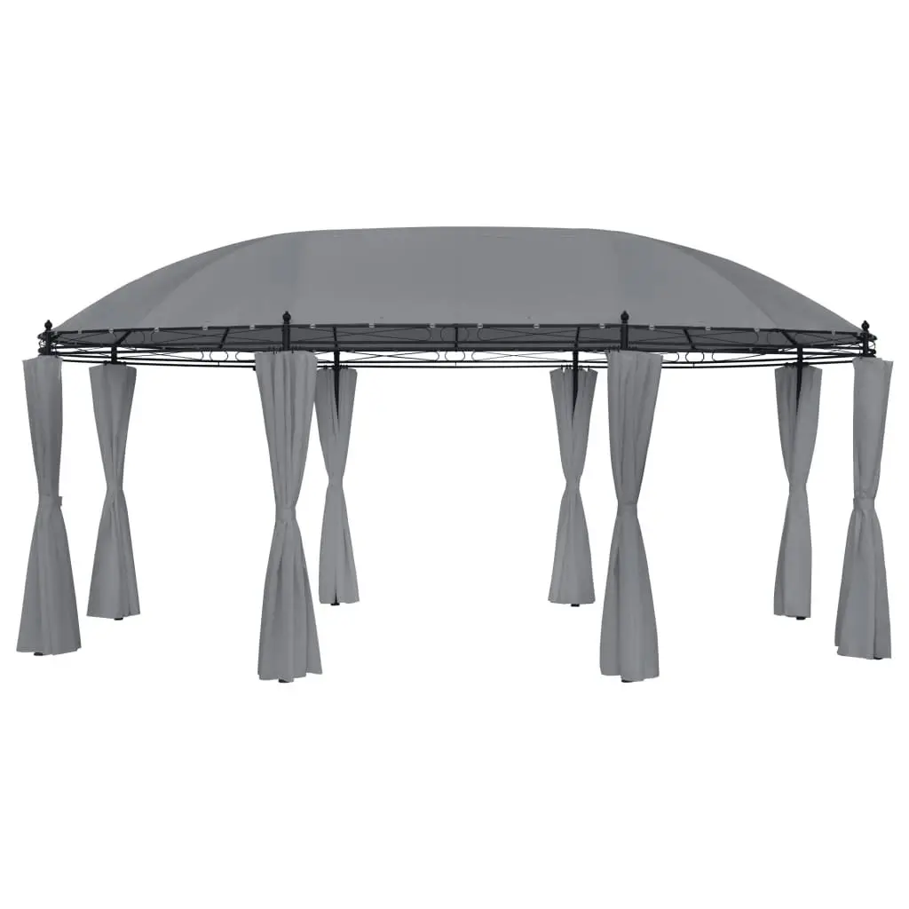 Gazebo with Curtains 520x349x255 cm Anthracite 48035