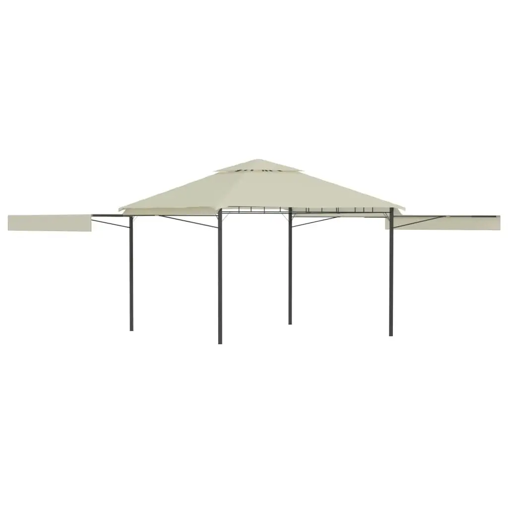 Gazebo with Double Extended Roofs 3x3x2.75 m Cream 180 g/m?? 48003