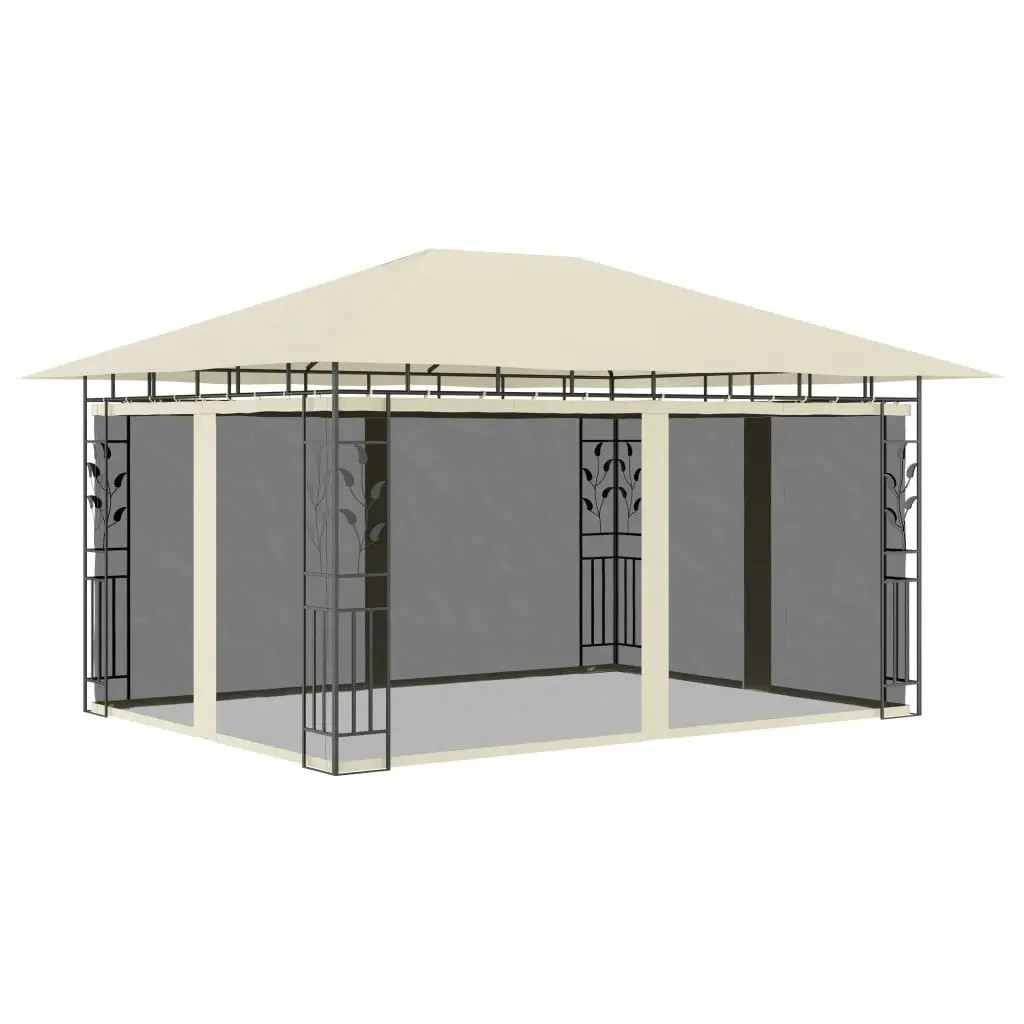 Gazebo with Mosquito Net 4x3x2.73 m Cream 180 g/mÂ² 47970