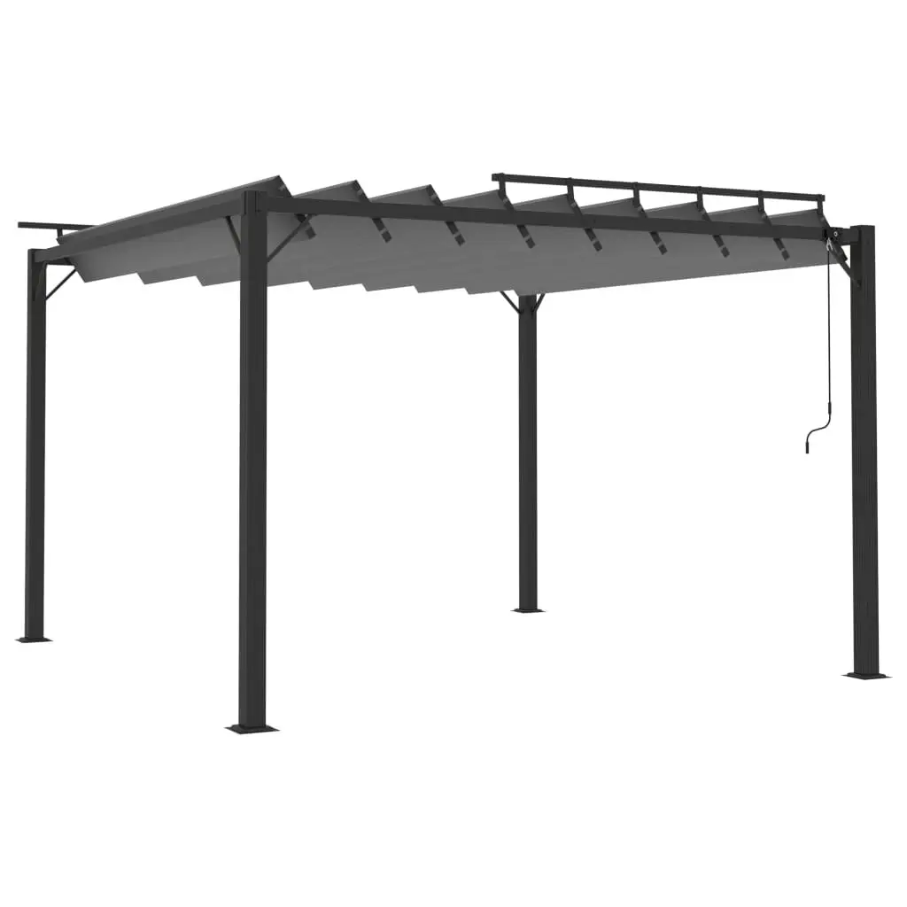 Gazebo with Louvered Roof 3x3 m Anthracite Fabric and Aluminium 313926