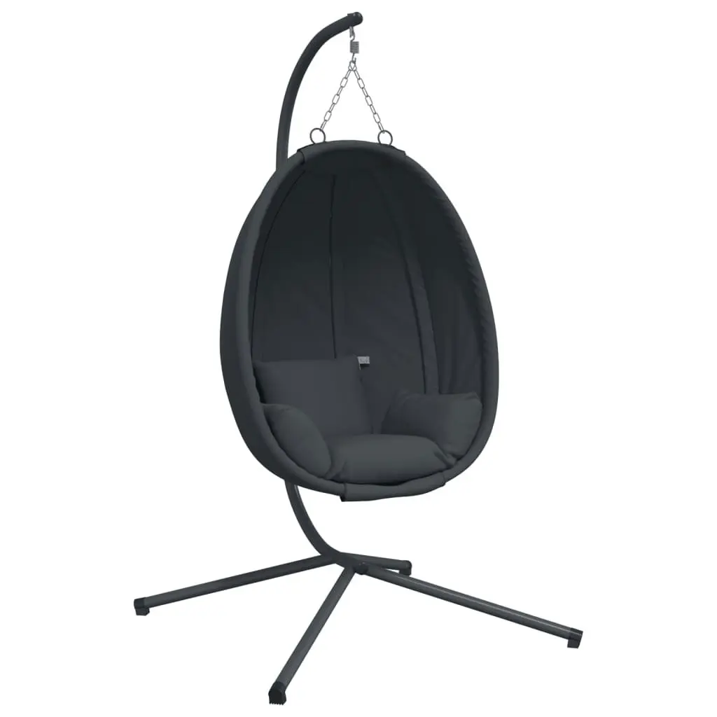 Hanging Egg Chair with Stand Anthracite Fabric and Steel 4007399