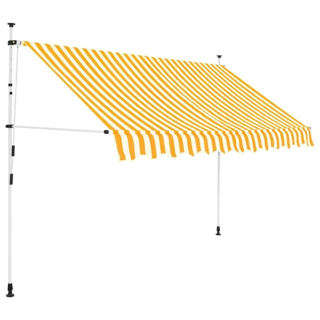 Manual Retractable Awning 300 cm Orange and White Stripes 43234