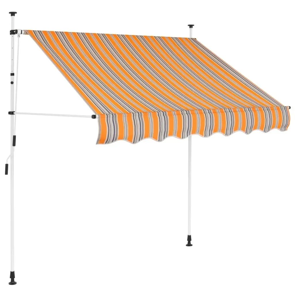 Manual Retractable Awning 200 cm Yellow and Blue Stripes 43226